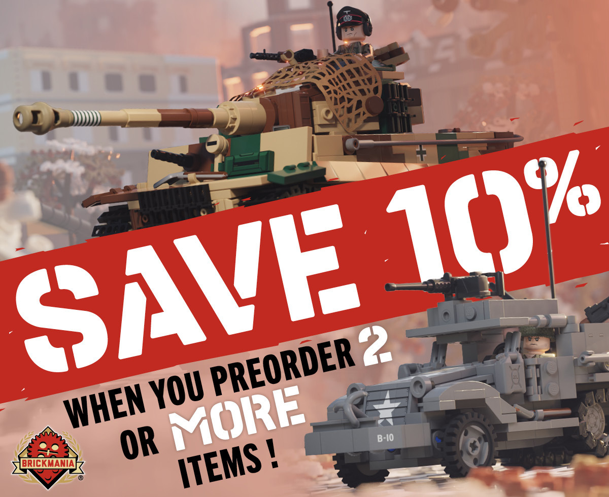 Preorder two or more items, get 10% OFF your preordered items from Brickmania! Preorder two or more items, get 10% OFF your preordered items from Brickmania!