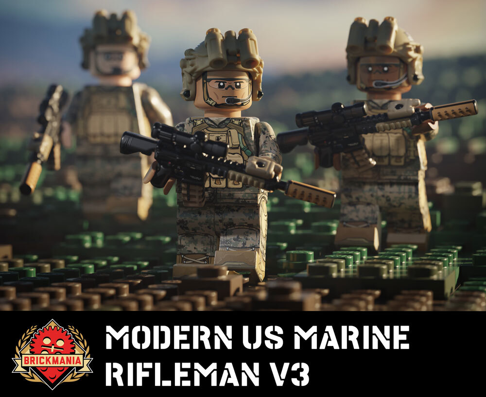 Modern US Marine Rifleman V3 with Perfect Caliber™ Brickarms® M27 VCOG wPEQ Modern US Marine Rifleman V3 with Perfect Caliber™ Brickarms® M27 VCOG wPEQ