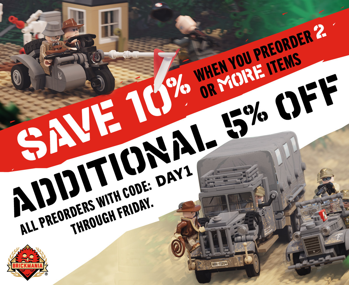 Preorder two or more items, get 10% OFF your preordered items from Brickmania! Preorder two or more items, get 10% OFF your preordered items from Brickmania!